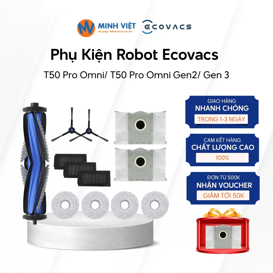 Phụ Kiện Robot Ecovacs T50 Pro Omni/ T50 Pro Omni Gen 2/Gen 3 - Hãng Chất Lượng Cao - Minh Việt