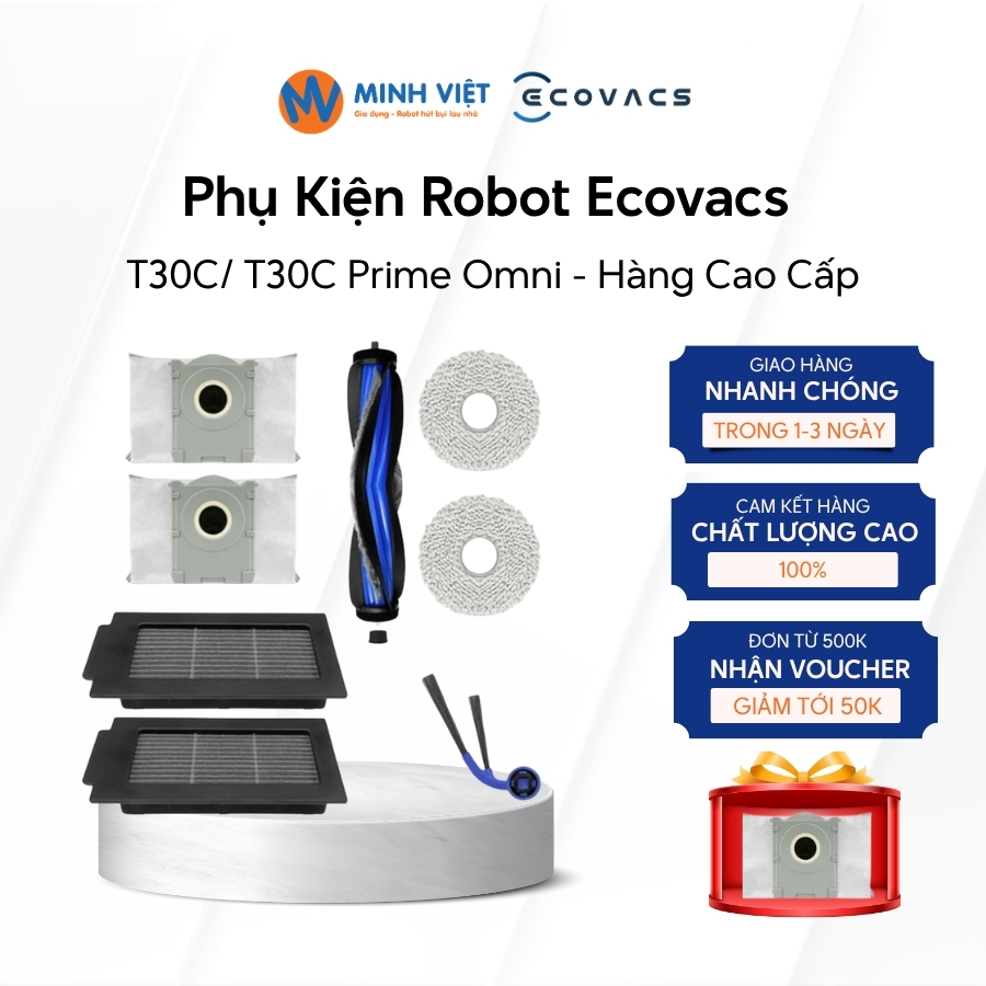 Phụ kiện Ecovacs T30C/ T30C Prime Cho Robot - Hàng Xịn Sò, Cao Cấp, Chất Lượng 100% - Minh Việt