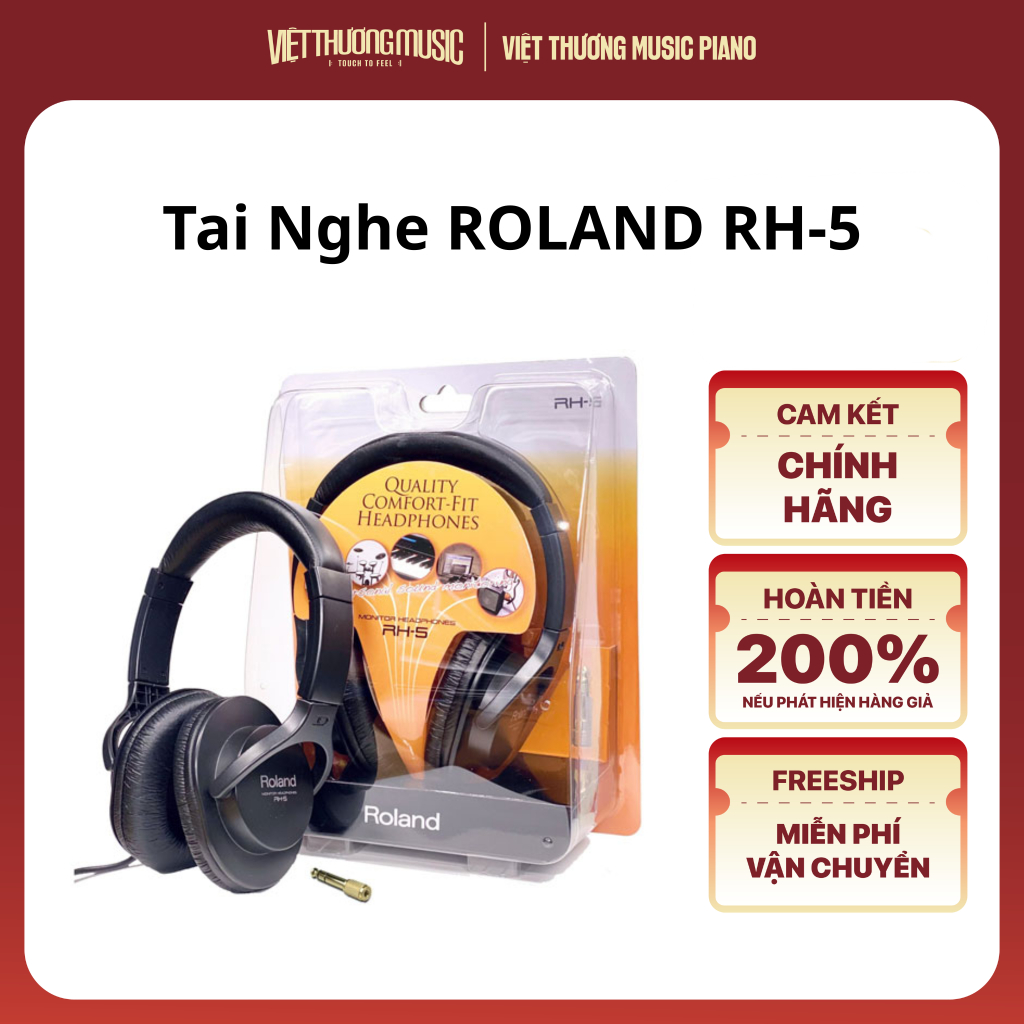 Tai Nghe Kiểm Âm Chính Hãng Roland RH5 (RH-5) Có Dây, Tiện Dụng Cho Nhiều Nhu Cầu  - Việt Thương Mus
