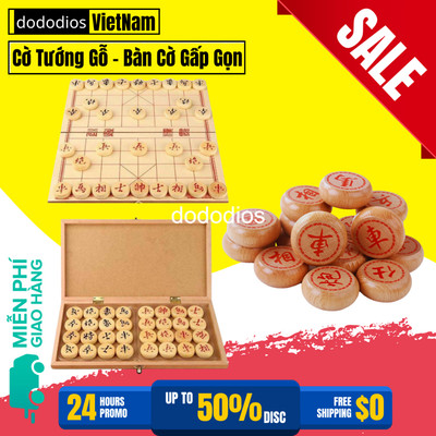 Cờ Tướng Bằng Gỗ Tự Nhiên - 40 X 35 Cm - Quân Đường Kính 3,4cm, Cờ Tướng Nhựa Nam Châm - Chính Hãng Dododios