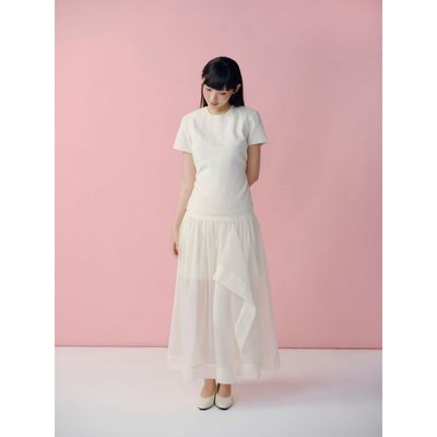 Set áo và chân váy OLV Cream Chiffon Layered Set phù hợp đi làm đi chơi