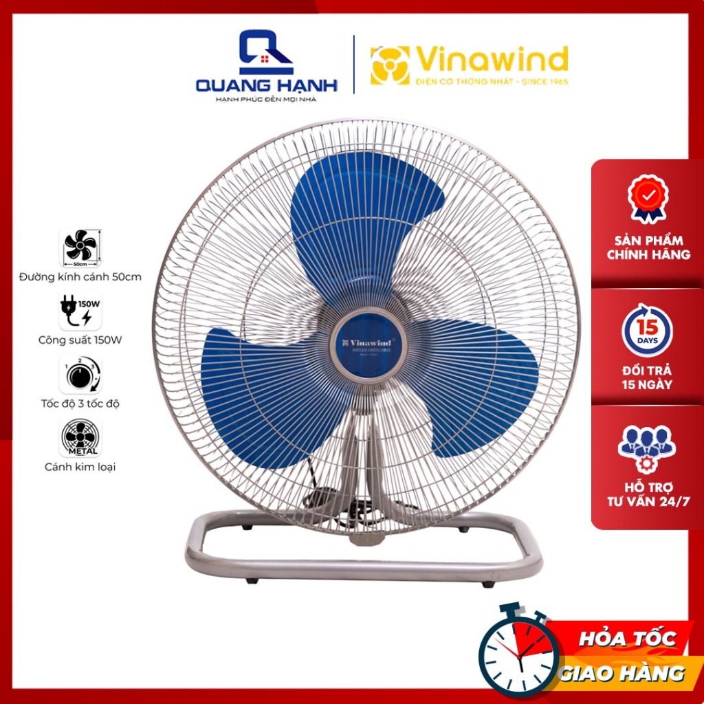 Quạt Sàn Vinawind QS500 Sải Cánh 50cm - Quạt Công Nghiệp Tốc Độ Gió Mạnh, Tiết Kiệm Điện