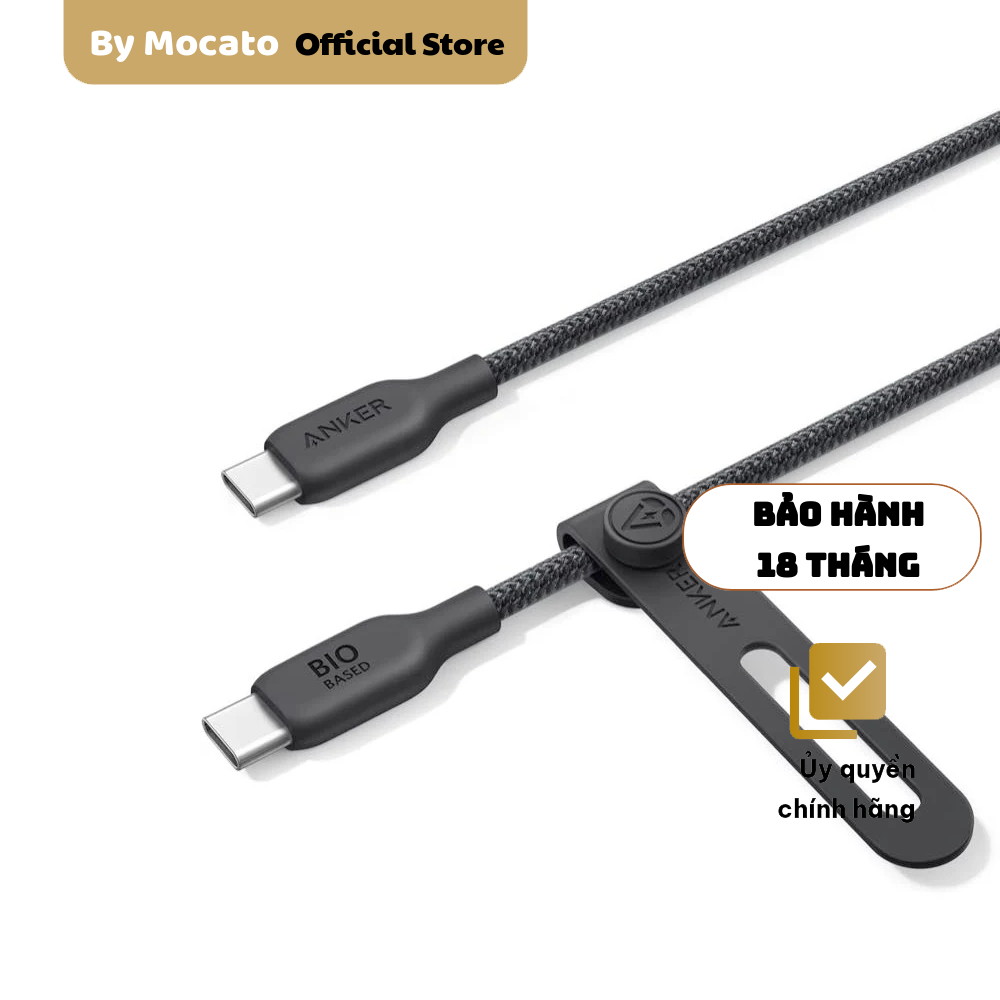 Cáp Type C to Type C Anker 543 dài 0.9m 240W A80E5, Bio-Braided