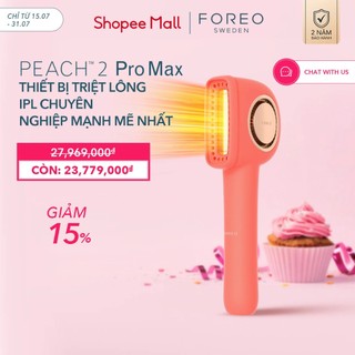 Máy triệt lông full body và mặt cao cấp FOREO PEACH 2 PROMAX với công nghệ IPL kết hợp với cơ chế làm lạnh cho làn da và xung massage T-sonic