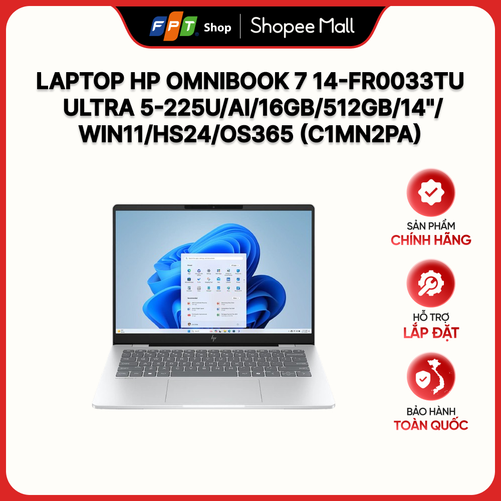 Laptop HP OmniBook 7 14-fr0033TU Ultra 5-225U/AI/16GB/512GB/14"/Win11/HS24/OS365 (C1MN2PA)