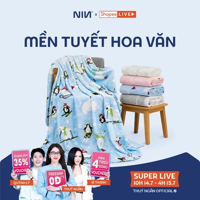 Mền Tuyết Hoa Văn NIN House Siêu Mềm Mịn Mẫu 2025 | Nhiều Màu Sắc |180x200cm