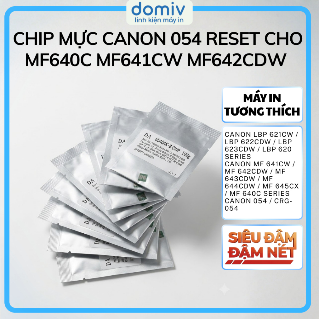 Chip Mực Canon 054 Reset Cho MF640C MF641CW MF642CDW MF643CDW MF644CDW MF645CX LBP620 LBP621 LBP622 