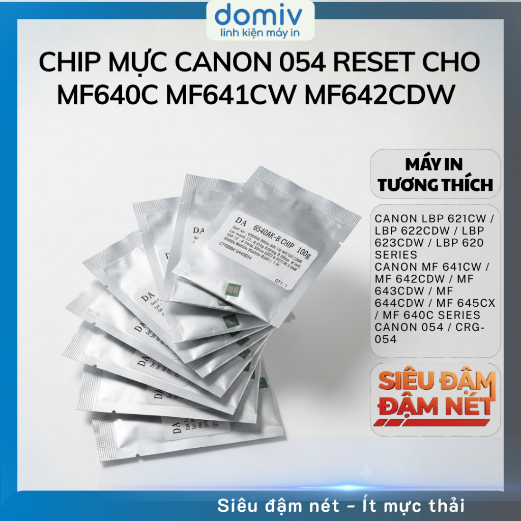 Chip Mực Canon 054 Reset Cho MF640C MF641CW MF642CDW MF643CDW MF644CDW MF645CX LBP620 LBP621 LBP622 