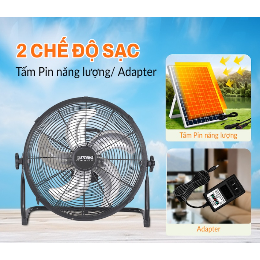 Quạt Chân Quỳ Năng Lượng Mặt Trời 30W KITAWA KQ14.30 Chính Hãng | Động Cơ Không Chổi Than | Tấm Pin 