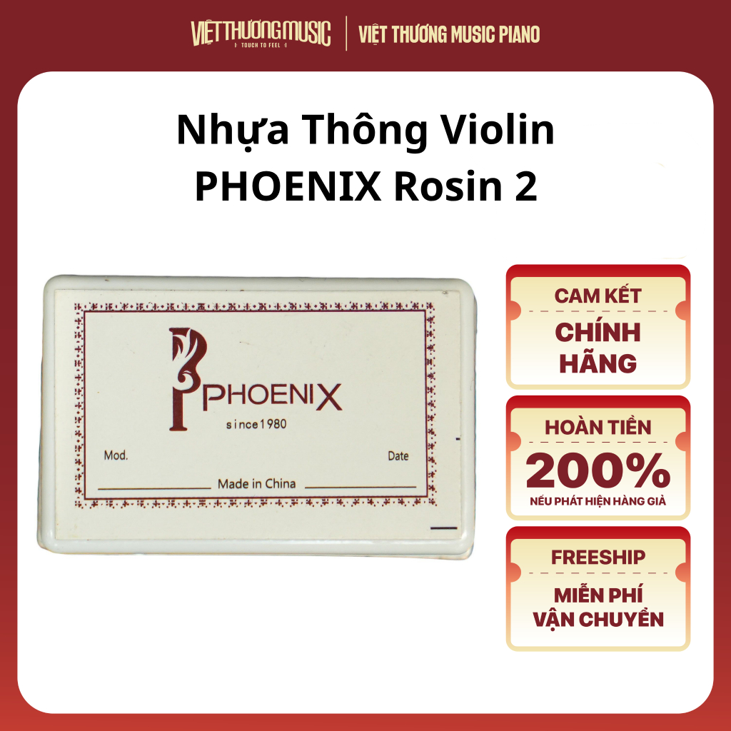 Nhựa Thông Violin Chính Hãng Phoenix Rosin 2 Hỗ Trợ Tăng Độ Bám Vĩ Cho Violin - Việt Thương Music