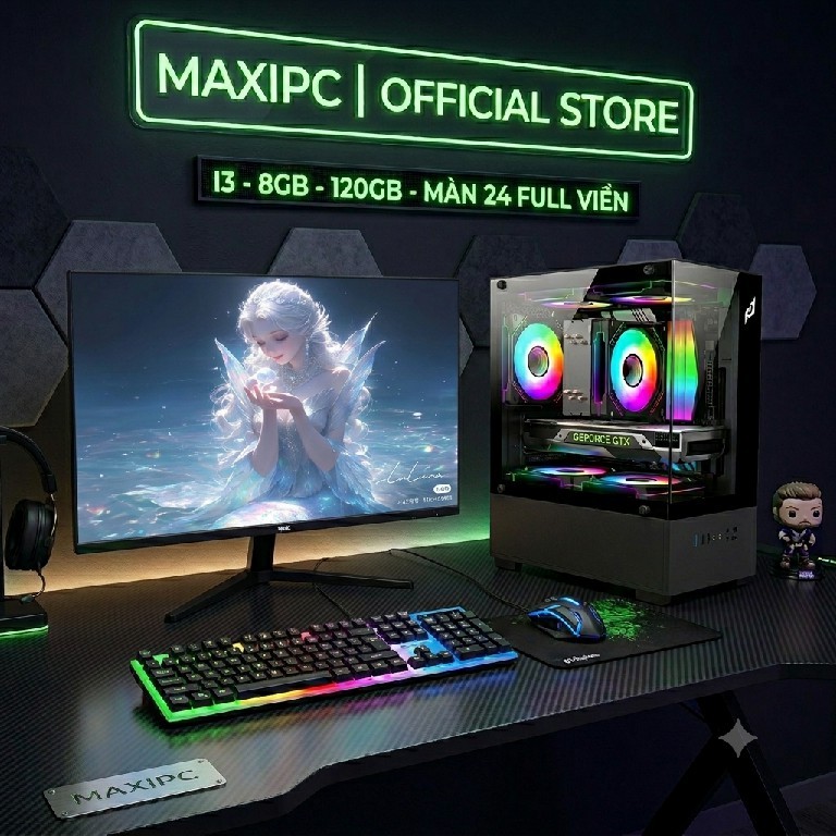 Trọn Bộ Máy Tính Gaming Mượt Mà Core i7 Gen9 / RAM 16GB + Màn 24 Sắc Nét