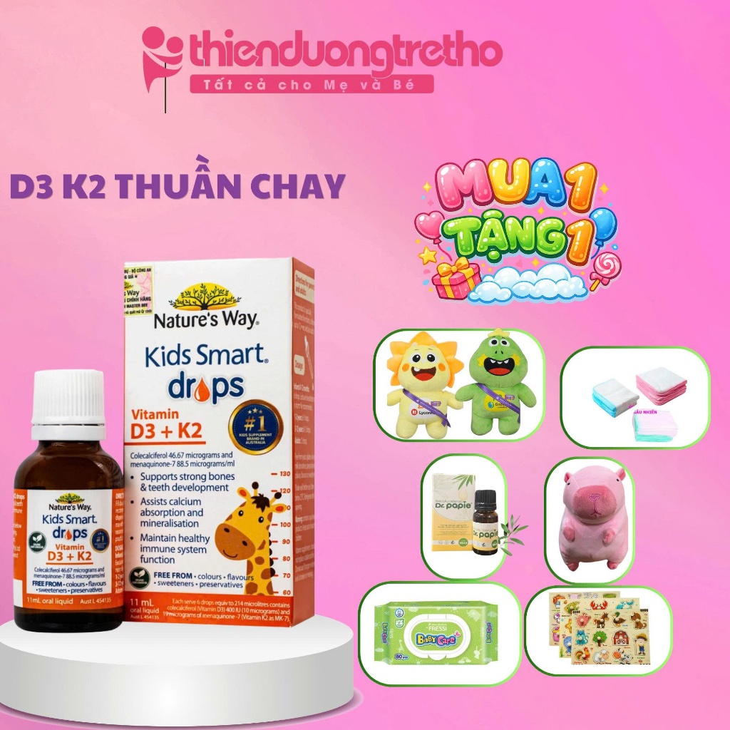 Vitamin D3k2 Organic Nature's Way, D3K2 Cho Trẻ Sơ Sinh Hoa Hướng Dương Organic Hộp 11ml