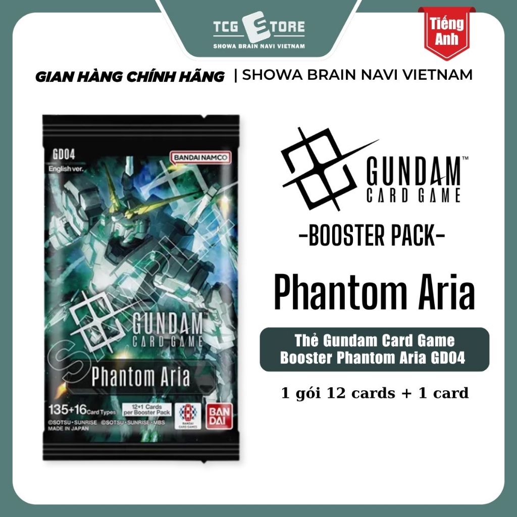 Thẻ Gundam Card Game Booster Phantom Aria GD04 English gói 13 thẻ