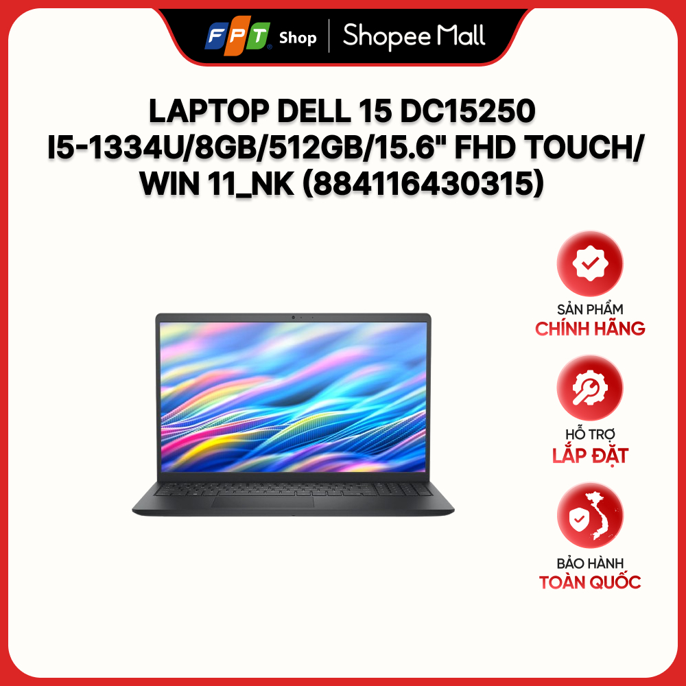 Laptop Dell 15 DC15250 i5-1334U/8GB/512GB/15.6" FHD Touch/Win 11_NK (884116430315)