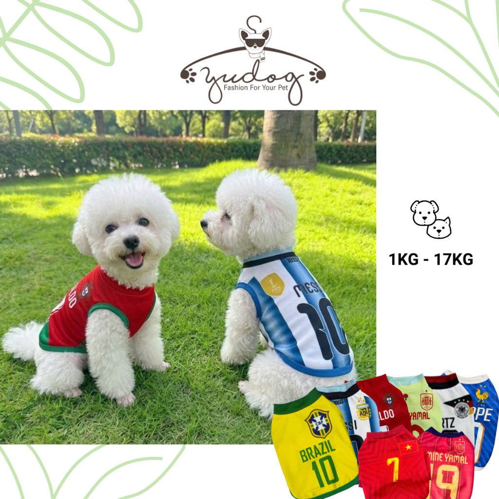 Áo cổ vũ đá banh mặc cho chó mèo yudog