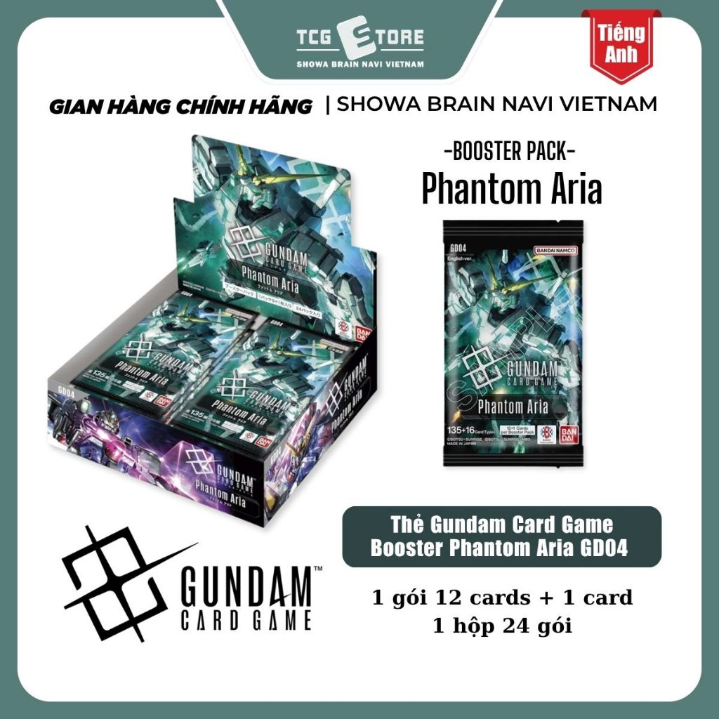Box sealed 24 pack - Thẻ Gundam Card Game Booster Phantom Aria GD04 English