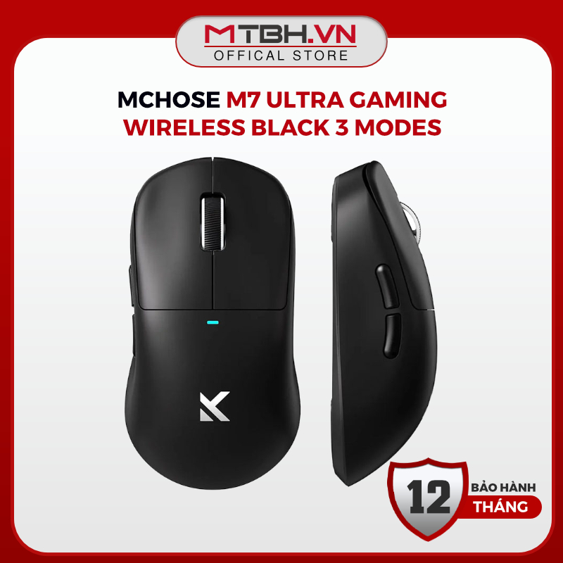 Chuột Gaming Siêu Nhẹ MCHOSE M7 Ultra Wireless 3 Modes - Chuột Chơi Game Không Dây 8000Hz, Mắt Đọc P