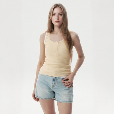 Áo Ba Lỗ Nữ WHO.A.U Ribbed Henley Sleeveless_WHRNG3792F