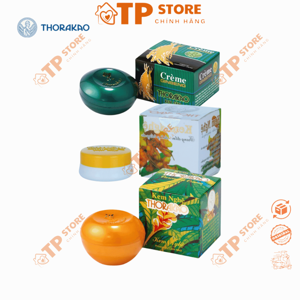 Kem Nghệ trang điểm Thorakao và kem Sâm Thorakao dưỡng da mềm mịn hỗ trợ sáng da
