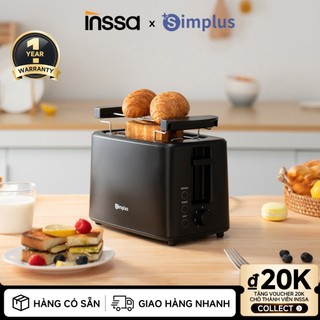 Inssa Máy Nướng Bánh Mì Sandwich Gia Dụng Khay Nướng Đa Năng Tự Động Bật Lên DSLU007 - Bảo Hành 1 Năm