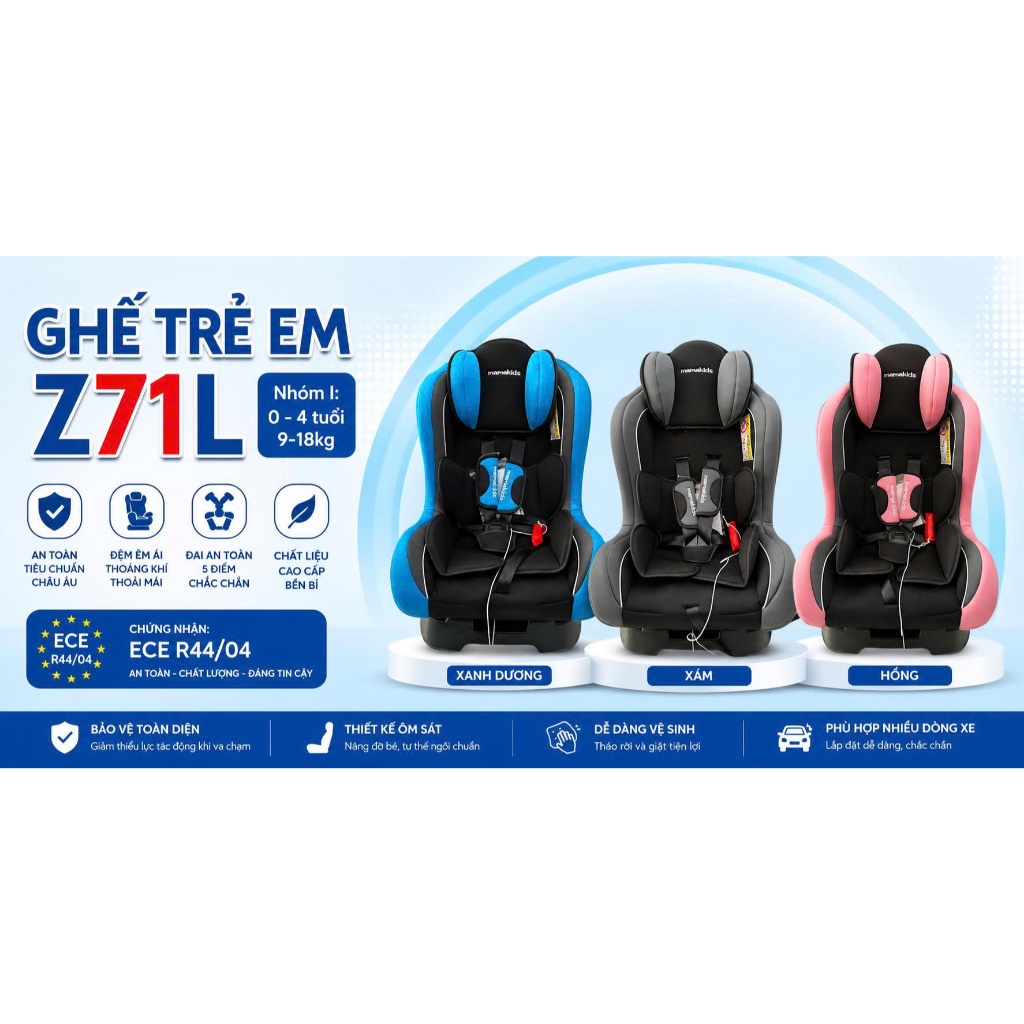 Ghế Ngồi Ô Tô Cho Bé Mamakids An Toàn Cho Trẻ Sơ Sinh Từ 9-18kg Phù Hợp Mọi Loại Xe