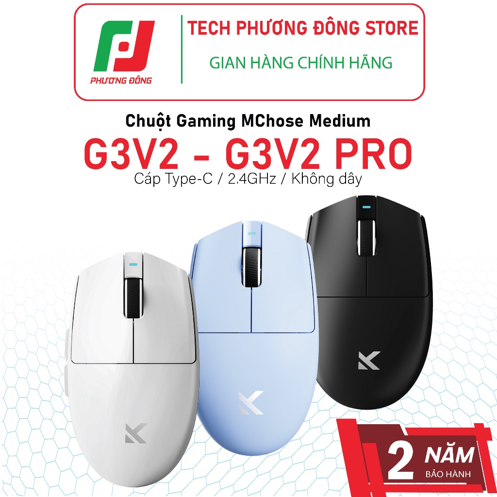 Chuột Gaming Không Dây MChose G3 V2 Trọng lượng 59g  | Chính hãng| Bảo hành 24 Tháng
