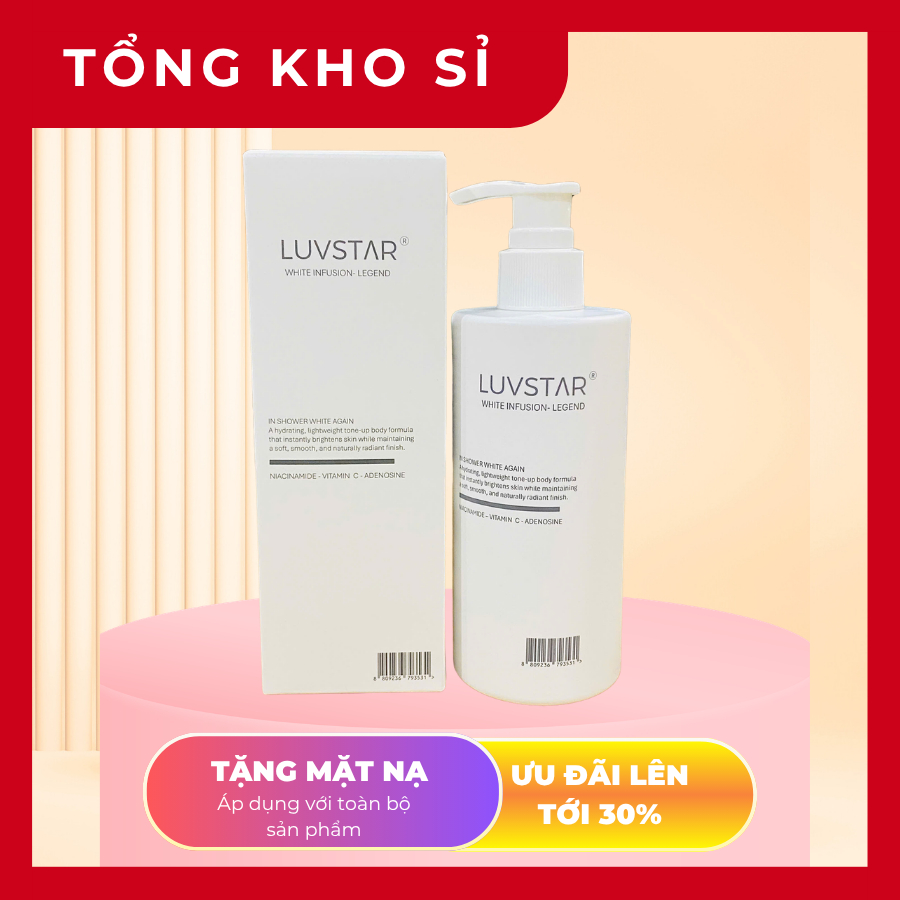 Sữa tắm trắng da Luvstar White Infusion Mẫu Mới 300ml