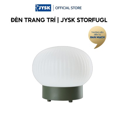 Đèn trang trí | JYSK STORFUGL | nhựa ABS/PE | trắng/xanh lá đậm | Ø15xC10cm