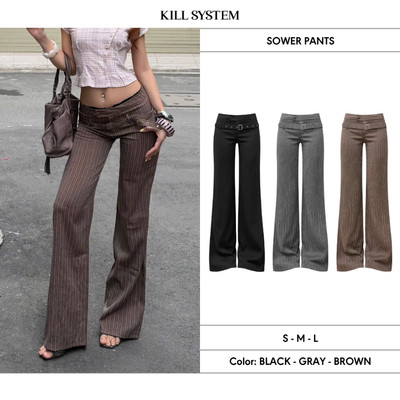 Quần tây ống suông cạp trễ kèm đai SOWER - 𝐊𝐈𝐋𝐋 𝐒𝐘𝐒𝐓𝐄𝐌