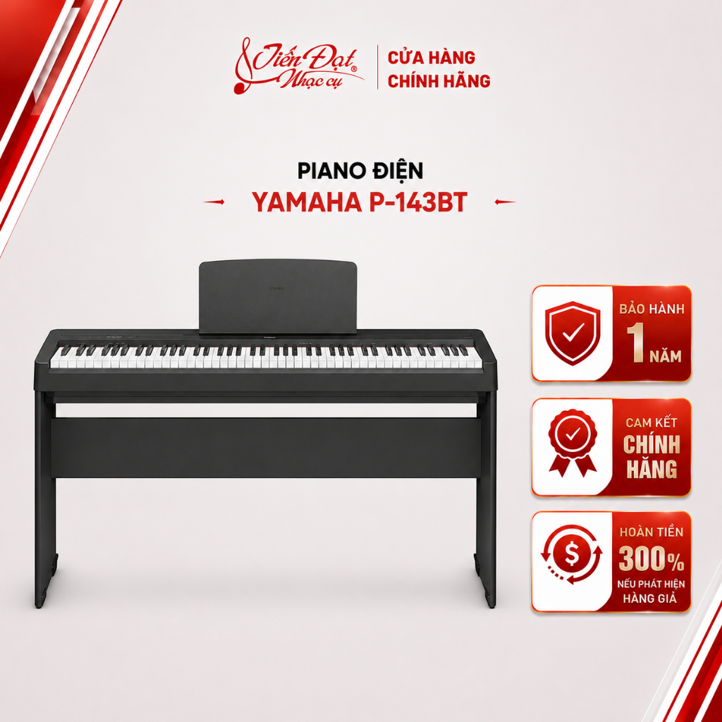 Chính Hãng Yamaha P-143BT (P143 Bluetooth) Đàn Piano Điện, 88 Phím GHS, Âm Grand Piano Chân Thực