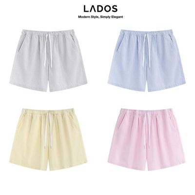 [DEAL MỞ BÁN] Quần Đùi Oxford Sọc Dọc Nam LADOS - 4211 Vải Ít Nhăn, Thấm Hút Mồ Hôi, Cạp Lưng Chun Co Giãn Thoải Mái