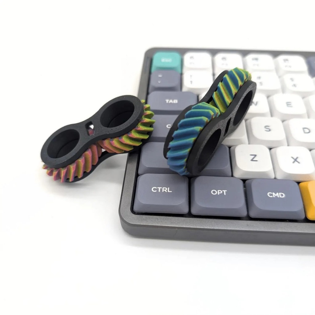 Gear Ring Fidget: Quiet Spinner Wheel, Customizable 3D Printed Sensory Tactile Toy