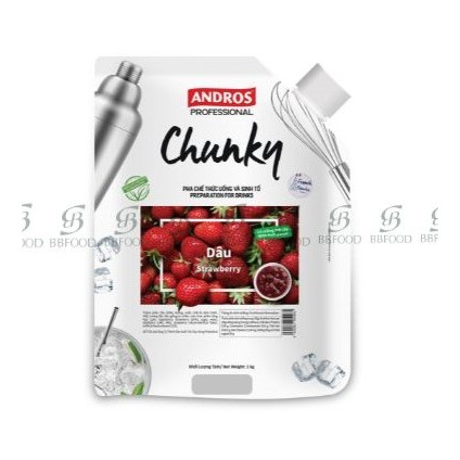 [Chính hãng] MỨT DÂU CHUNKY ANDROS PRO TÚI 1KG {BBFOOD}