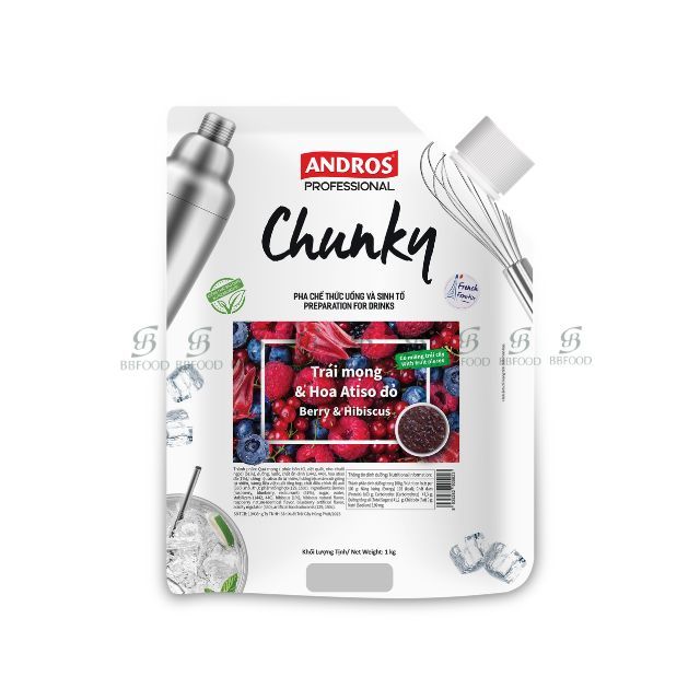 [Chính hãng] MỨT TRÁI MỌNG & HOA ATISO CHUNKY Andro Pro. TÚI 1KG {BBFOOD}