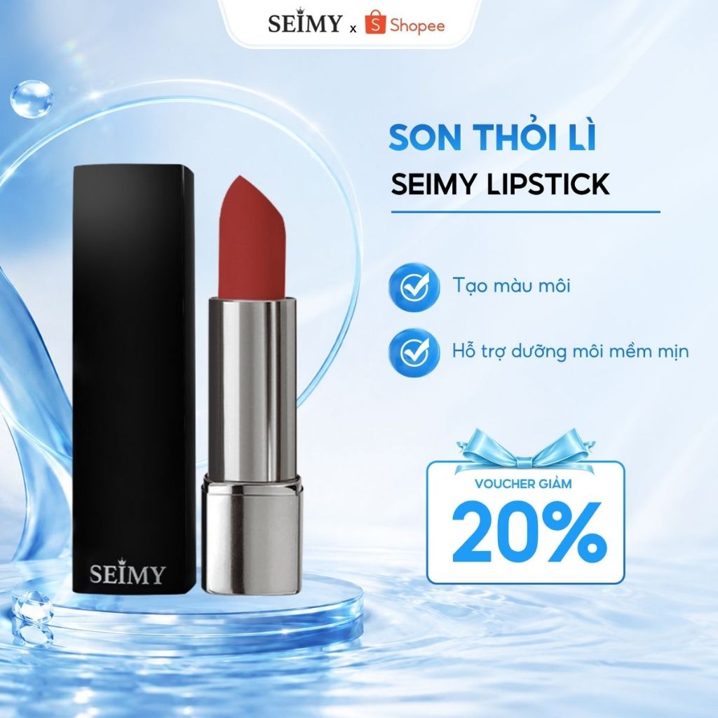Son Thỏi Seimy Lipstick Hiệu Ứng Mịn Lì, Bền Màu Lâu Trôi, Nhẹ Trên Môi