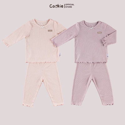 Combo Hai Bộ Dài Tay Cuốn Bèo COOKIE Cotton Tăm Lạnh Mỏng Mềm Mặc Lót Cho Bé Size 6 Tháng Đến 5 Tuổi 2026