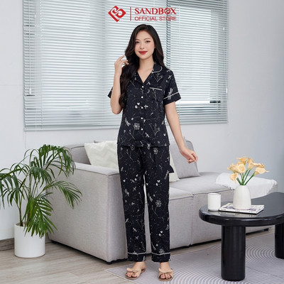 Bộ Pijama Mặc Nhà SANDBOX Chất Liệu Lụa Latin Cao Cấp, Thiết Kế Tinh Tế,Sang Trọng (BPC26002)