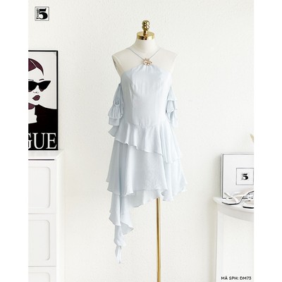 Đầm cổ yếm Twentyfive vạt lệch nữ tính đi biển đi chơi DM73