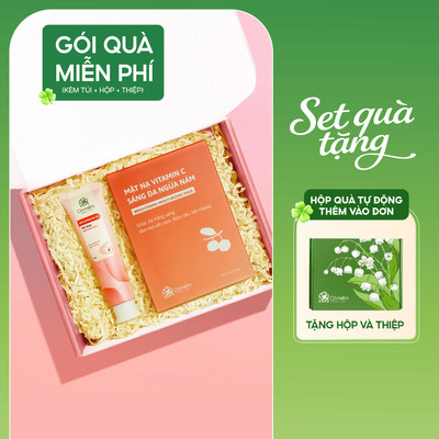 [Set Quà Tặng] Combo Kem Tay Và Hộp 5 Mặt Nạ Cỏ Mềm | Hộp quà tặng ny, vợ, mẹ, cô giáo