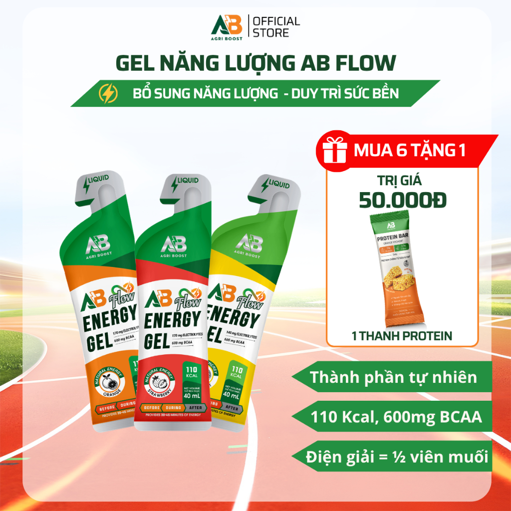 Gel Năng Lượng Gel AB Flow Dạng Lỏng Dễ Hấp Thụ, Duy Trì Nhịp Độ Cho Người Chơi Thể Thao AB NUTRITIO