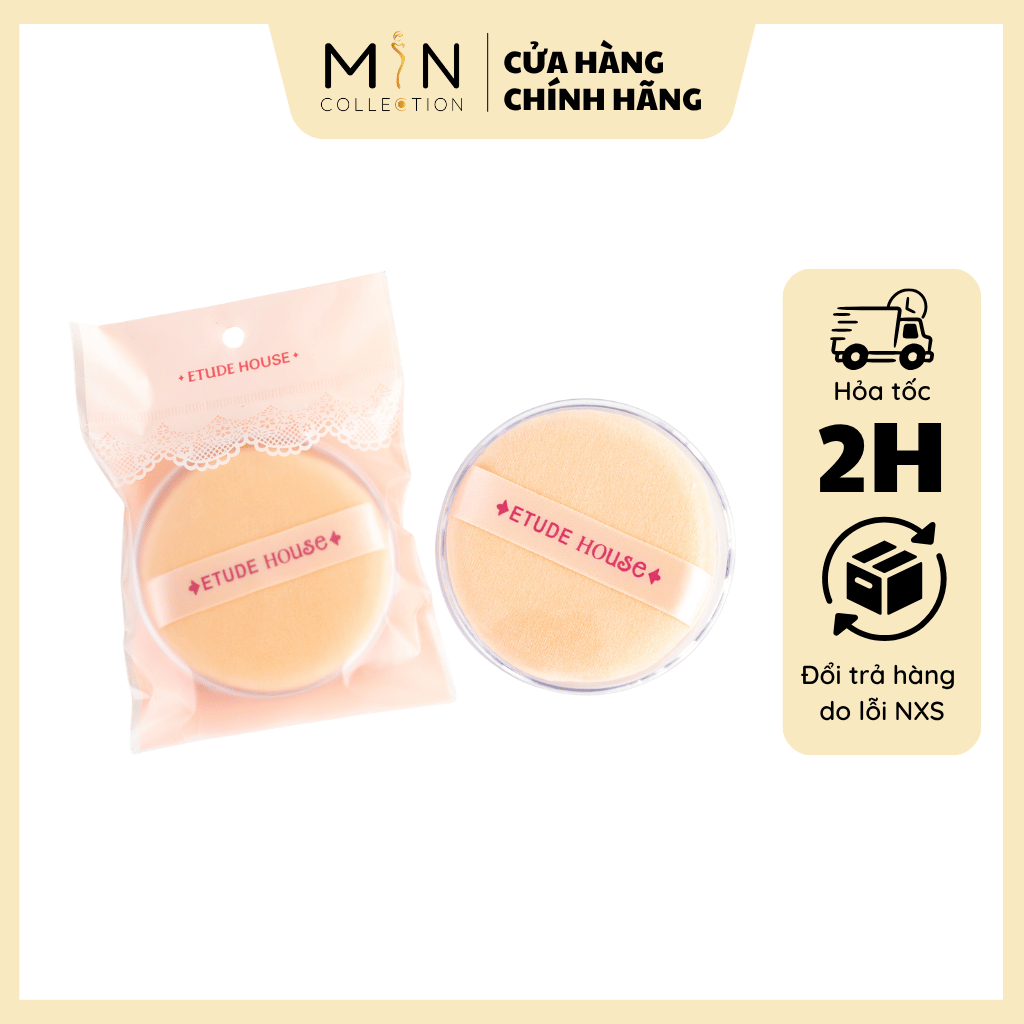 Bông Phấn Dặm Nền ETUDE HOUSE ES01 (Size 75mm / 85mm) - Mút Microfiber Tán Phấn Cushion Mịn Lì
