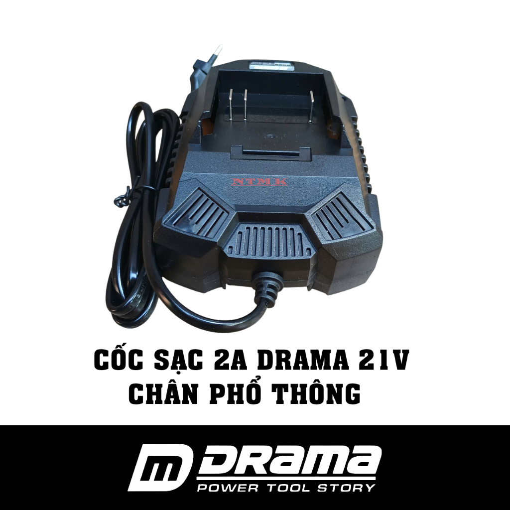 Cốc sạc Drama 2A 21v cho pin máy khoan 10 cell 15 cell 20 cell Chân phổ thông m21 tự ngắt khi đầy