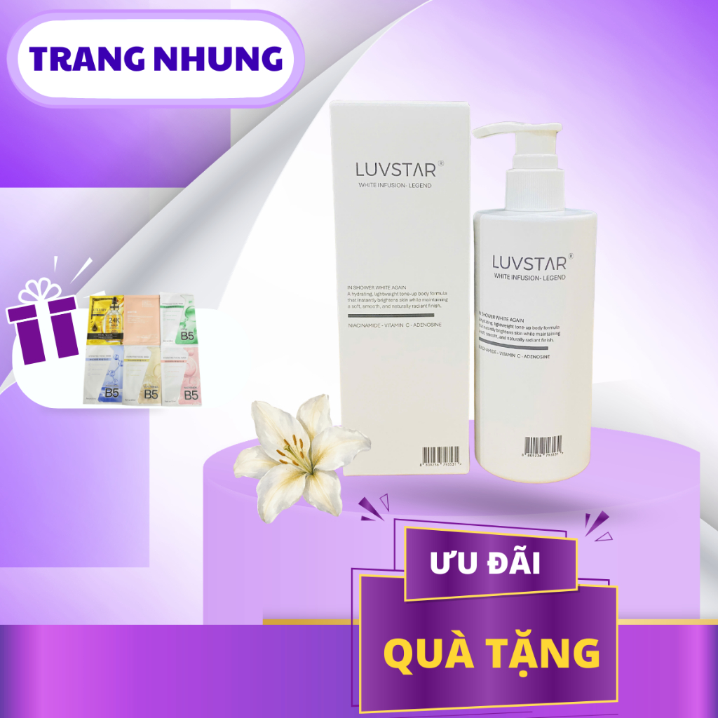 Sữa tắm trắng da Luvstar White Infusion Mẫu Mới 300ml