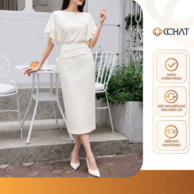 Set Đồ Nữ 𝐂𝐂𝐇𝐀𝐓 Dáng Suông Tay Rơi Kèm Charm Cài Áo Chất Liệu Mềm Mát 16BNS8046ST