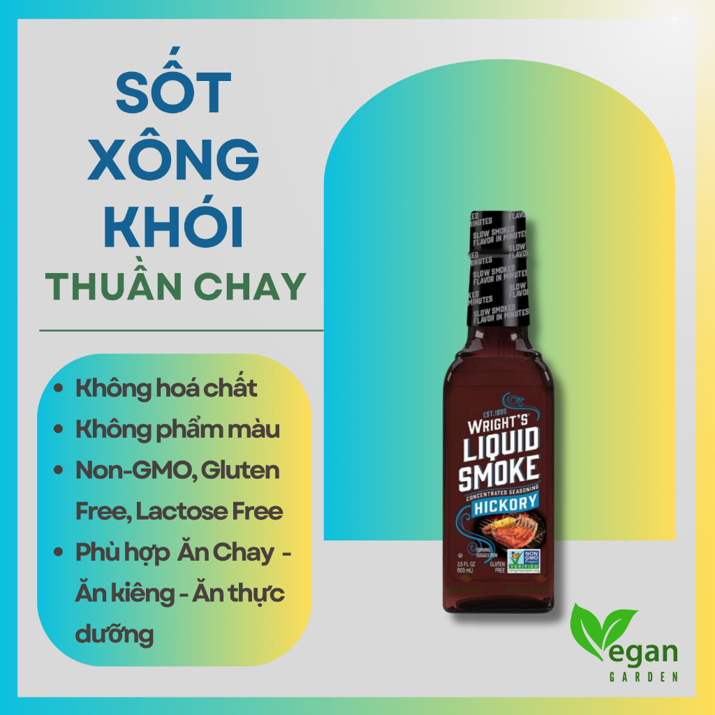 Nước sốt xông khói gỗ Hickory WRIGHT'S 103ml Ướp Đồ Nướng BBQ Liquid Smoke Seasoning Sốt món nướng