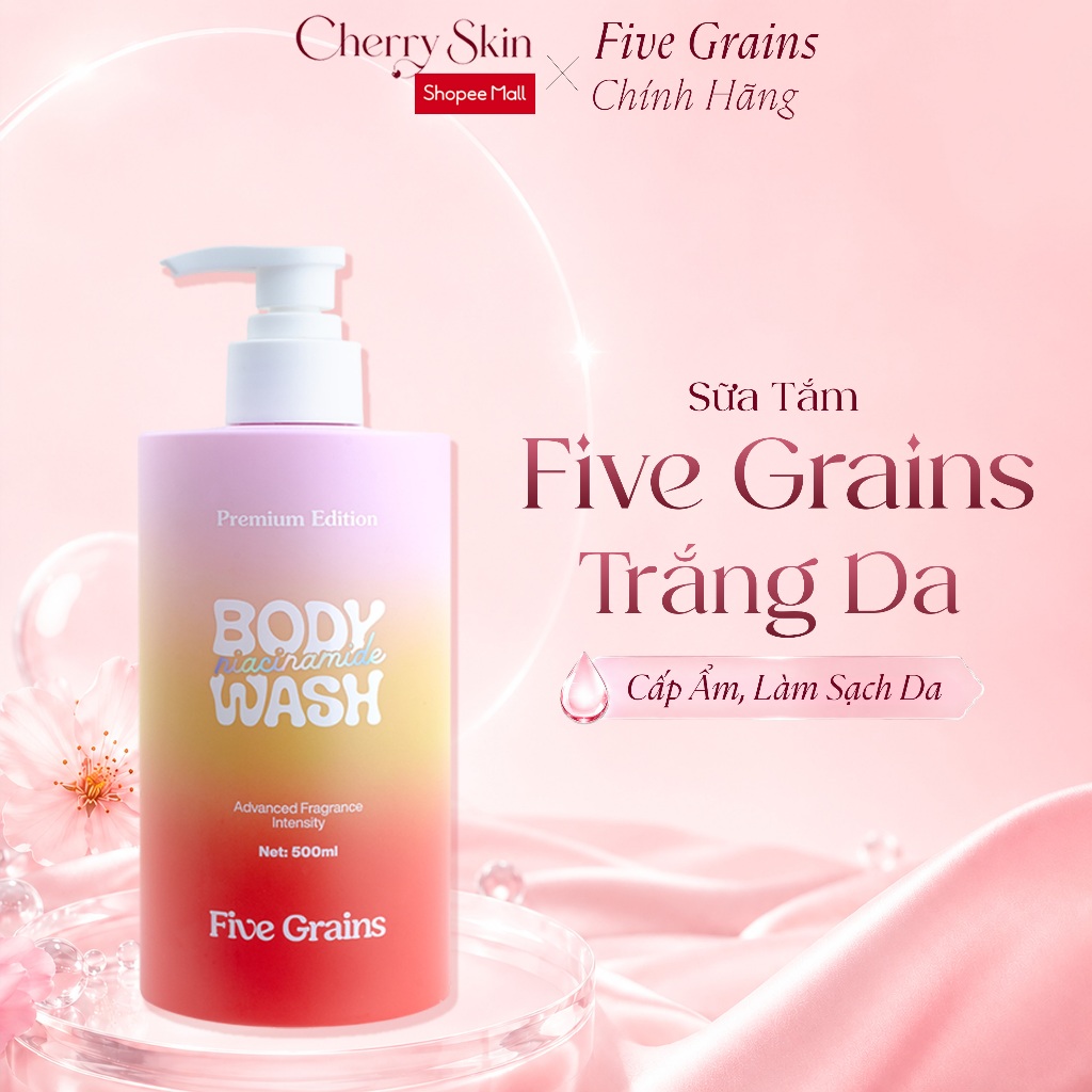 Sữa Tắm Five Grains Dưỡng Trắng Da Hương Nước Hoa 500ML