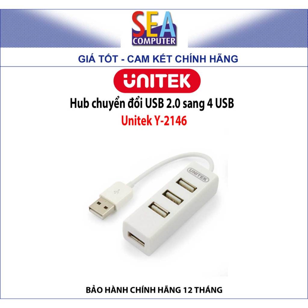 Hub chuyển đổi USB 2.0 sang 4 USB   Unitek Y-2146