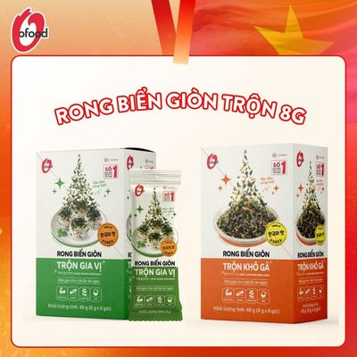 HỘP 6 GÓI RONG BIỂN GIÒN TRỘN GIA VỊ/ KHÔ GÀ O'FOOD 8G/GÓI