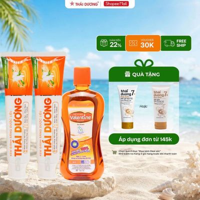 COMBO 2 Kem đánh răng Thái Dương và 1 Nước súc miệng 500ml - bộ chăm sóc răng miệng
