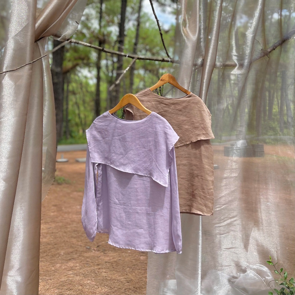 Áo Sơ Mi Kiểu Phối Bèo - Linen Tơ 2 Màu A623 TYMLIC